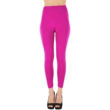 ToBeInStyle Women's Colorful Elastic Capri Length Leggings - 27" 高腰-粉紅色莓果 - 查看 7