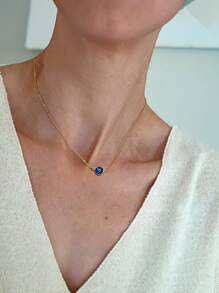 2pcs/Set Choice Of All Evil Eye Choker Necklace And Bracelet Set For Women Blue Evil Eye Bracelets For Girls,Stainless Steel With 18k Gold Plating