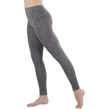 ToBeInStyle Women's Colorful Elastic Full Length Leggings - Heathered - Black - View 4