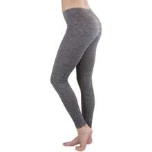 ToBeInStyle Women's Colorful Elastic Full Length Leggings - Heathered - Black - View 3