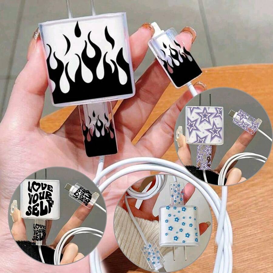 3 cái/bộ Thiết kế Bộ bảo vệ cáp dữ liệu Bộ , Ngăn ngừa Cable , Tương thích với iPhone Bộ sạc Loại vỏ - Nhiều màu - Xem 1