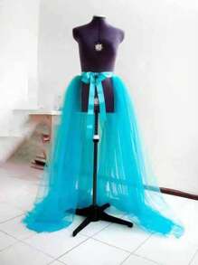 1pc Party Dress Performance Tulle See-Through Skirt Dress Wedding Tulle Ballet Party Cocktail Ball Halloween Witch