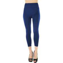 ToBeInStyle Women's Colorful Elastic Capri Length Leggings - 27" 高腰 - 海軍藍 - 查看 6