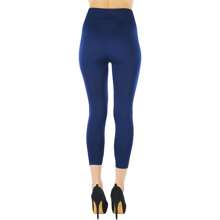 ToBeInStyle Women's Colorful Elastic Capri Length Leggings - 27" 高腰 - 海軍藍 - 查看 2