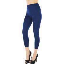 ToBeInStyle Women's Colorful Elastic Capri Length Leggings - 27" 高腰 - 海軍藍 - 查看 4
