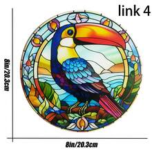 1件金屬巨嘴鳥牆面裝飾,鐵質圓盤,鐵藝牆掛,家居藝術品禮物 - 彩色 - 查看 5