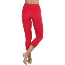 ToBeInStyle Women's Colorful Elastic Capri Length Leggings - High-waisted - Red - View 2