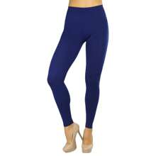 ToBeInStyle Women's Colorful Elastic Full Length Leggings - Full Length - Navy - View 1