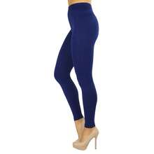 ToBeInStyle Women's Colorful Elastic Full Length Leggings - Full Length - Navy - View 4