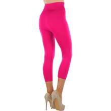 ToBeInStyle Women's Colorful Elastic Capri Length Leggings - 寬腰帶 - 紫紅色 - 查看 6