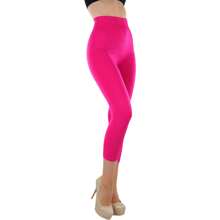 ToBeInStyle Women's Colorful Elastic Capri Length Leggings - 寬腰帶 - 紫紅色 - 查看 4
