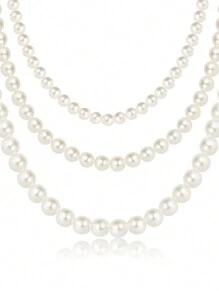 Đồ trang trí Ngọc Trai giả Dây chuyền - trắng - Xem 6