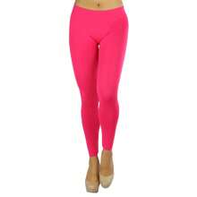 ToBeInStyle Women's Colorful Elastic Full Length Leggings - Seamless - Magenta - View 5
