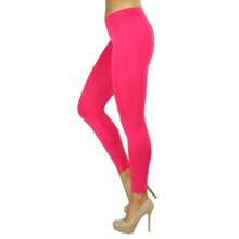 ToBeInStyle Women's Colorful Elastic Full Length Leggings - Seamless - Magenta - View 4