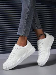 春秋男士皮帶運動鞋夫婦休閒鞋超輕防水白鞋全能搭配時尚男鞋 - 白色 - 查看 5