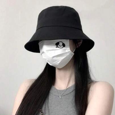 1개 다채로운 버킷 모자, 와이드 브림과 대형 머리 둘레, 선크림 버킷 모자