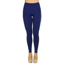 ToBeInStyle Women's Colorful Elastic Full Length Leggings - Full Length - Navy - View 5