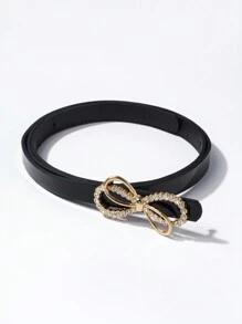 1 Miếng Trẻ em Thanh lịch Bowknot Da Thắt lưng - màu đen - Xem 1