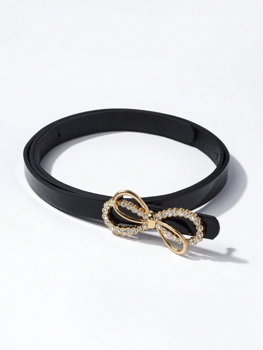 1 Miếng Trẻ em Thanh lịch Bowknot Da Thắt lưng - màu đen - Xem 1