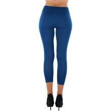 ToBeInStyle Women's Colorful Elastic Capri Length Leggings - 無縫-海軍藍 - 查看 2