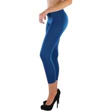 ToBeInStyle Women's Colorful Elastic Capri Length Leggings - 無縫-海軍藍 - 查看 6