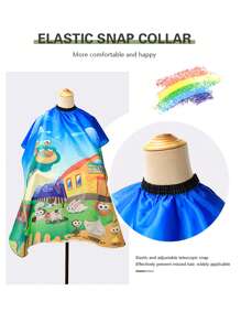 1入組110cm*144cm理髮披風，理髮圍裙卡通理髮披肩，具有抗靜電和防粘毛屬性，可拉伸的頸圈，容易清潔 - 彩色 - 查看 9