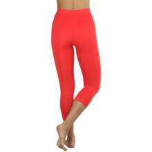 ToBeInStyle Women's Colorful Elastic Capri Length Leggings - 高腰-火紅 - 查看 2