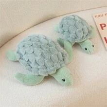 1 件绿色毛绒海龟毛绒动物玩具，柔软创意舒适毛绒海龟伴侣枕头，可作为男孩和女孩的生日礼物，派对用毛绒娃娃枕头 - 綠色 - 查看 5