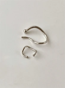 Nouvelle arrivée pour l'Aïd al-Adha, 2 pièces Ensemble de clips d'oreille asymétriques dorés en laiton plaqué or, taille asymétrique sans perçage, couleurs argent et or pour un mélange et un assortiment personnalisés