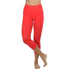 ToBeInStyle Women's Colorful Elastic Capri Length Leggings - 高腰-火紅 - 查看 5