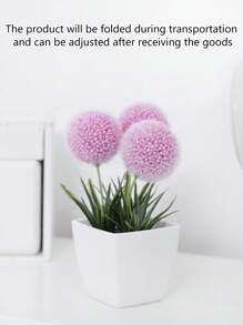 1 个人造迷你 Pom Pom 花盆 - 适用于家居装饰、书桌、窗台和浴室的节日氛围装饰、情人节、礼物