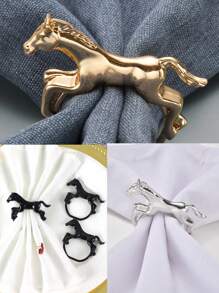 1個草原風格馬形餐巾扣,可用於家居、廚房、餐廳、會議、酒店、農場、集會、慶典、婚禮、派對的桌子裝飾 - 金色 - 查看 6