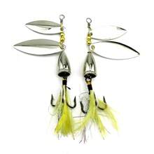 1pc 10g Silver Spinning Sequin Lure, Size 6 Hook Saltwater Offshore Sinking Metal Spinner Bait, Freshwater & Saltwater Fishing Lure