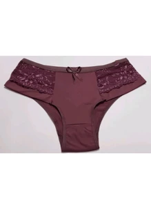 kit 4 Calcinhas Cós Alto Senhora Calçola Feminina Tangão Microfibra com Renda