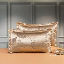 Set Di Copripiumino 3 Pezzi Di Lusso Europeo In Jacquard Con Piumino (1 Copripiumino + 2 Federe, Senza Piumino) - Jinlan - Visualizzare 4
