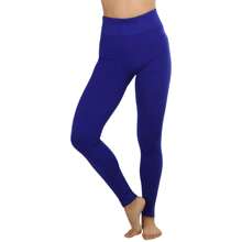 ToBeInStyle Women's Colorful Elastic Full Length Leggings - Peace Print - Royal - View 2