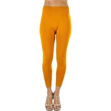 ToBeInStyle Women's Colorful Elastic Capri Length Leggings - 27" High-waisted - Gold - View 7