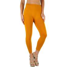 ToBeInStyle Women's Colorful Elastic Capri Length Leggings - 27" High-waisted - Gold - View 4