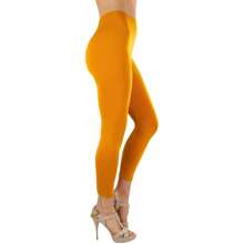 ToBeInStyle Women's Colorful Elastic Capri Length Leggings - 27" High-waisted - Gold - View 3