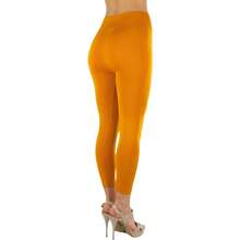 ToBeInStyle Women's Colorful Elastic Capri Length Leggings - 27" High-waisted - Gold - View 5