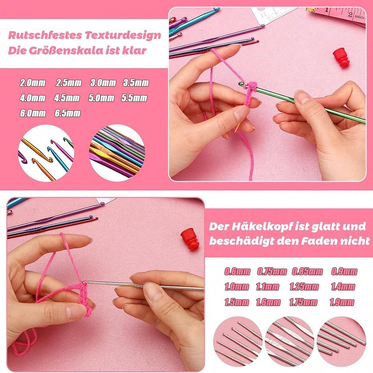 Crochet Hook Set With Convenient Storage Box, Made Of Fabric Material