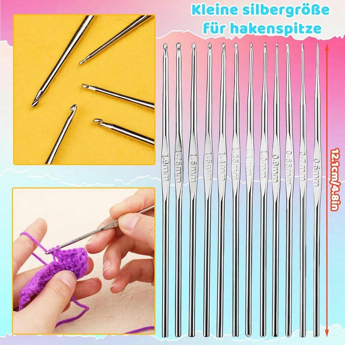 Crochet Hook Set With Convenient Storage Box, Made Of Fabric Material