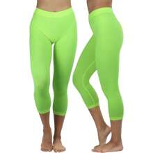 ToBeInStyle Women's Colorful Elastic Capri Length Leggings - Eo cao - Vôi - Xem 1