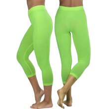 ToBeInStyle Women's Colorful Elastic Capri Length Leggings - Eo cao - Vôi - Xem 2