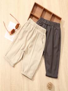 Quần thun co giãn thường ngày cho bé trai xuân thu - Màu Khaki - Xem 7