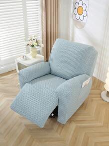 4pcs Mới Dày Dệt hoa Nhung Chống bụi Đàn hồi Sectional Trang trí Bọc ghế sofa Đối với Điện lực Mát xa Cái ghế Và - Xanh đậm - Xem 1