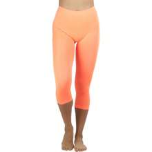 ToBeInStyle Women's Colorful Elastic Capri Length Leggings - High-waisted - Neon Orange - View 4