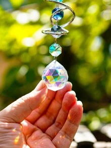1 quả cầu xoay 3D hình cầu vồng có đuôi xoắn ốc, chuông gió, đồ trang trí treo ổn định (Tổng chiều dài: 45cm/17,72in) - Nhiều màu - Xem 8