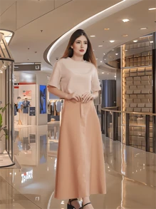 Women Two-Piece Outfits - Beige - View 2