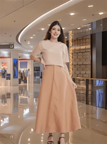 Women Two-Piece Outfits - Beige - View 3
